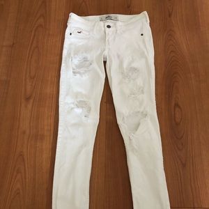 White Hollister Distressed jeans